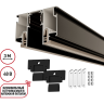 Шинопровод NOVOTECH PORT FLUM 135328 NT25 000 для монтажа в натяжной потолок 3м (CLAMP) IP20 48V черный NV-135328